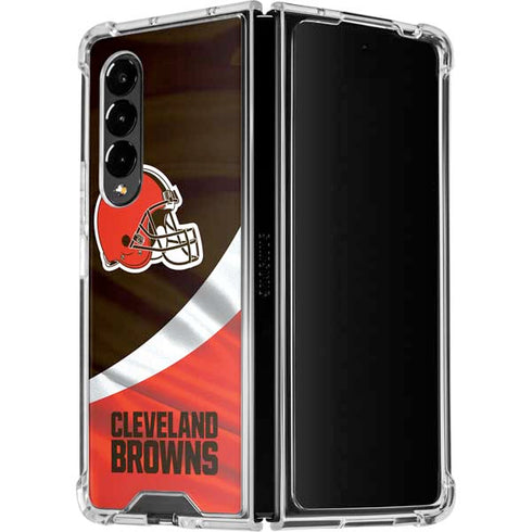 NFL Cleveland Browns Galaxy Z Fold4 5G Clear Case